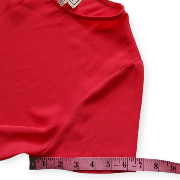 MERAKI WOMEN'S BLOUSE SHORT-SLEEVE. SIZE M. COLOR CORAL. - Picture 3 of 11